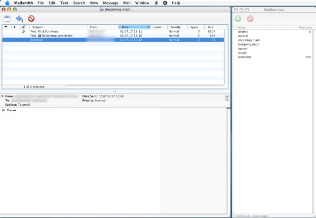 Mailsmith 2.2.5 for Tiger OS X